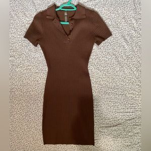 Brown Ribbed Dress size S